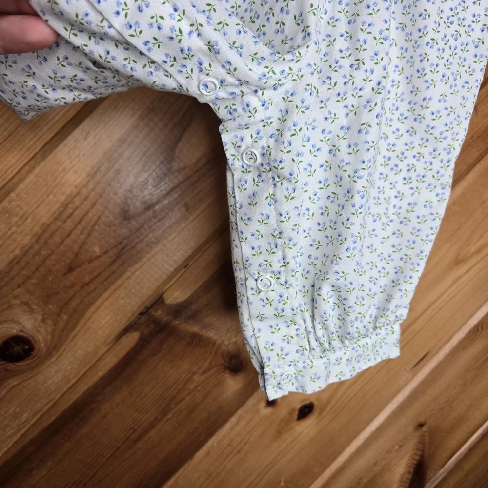 Vintage Allison Ann‎ Floral Bubble Jumpsuit Romper 6-9 Months Prairie Smocked